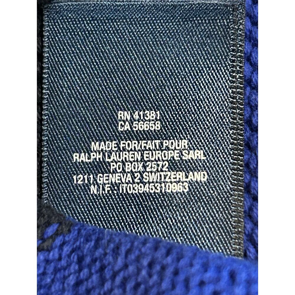 Polo Ralph Lauren Boys Quarter Zip Sweater Cable Knit Blue Black Stripes 5 - Picture 5 of 6
